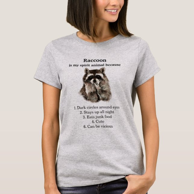 Funny Racoon Spirit Animal Humour T-Shirt (Front)