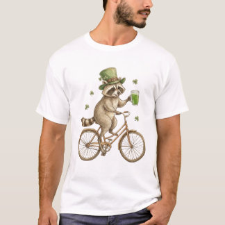 Funny Racoon, St. Patrick's Day Irish Shamrock T-Shirt