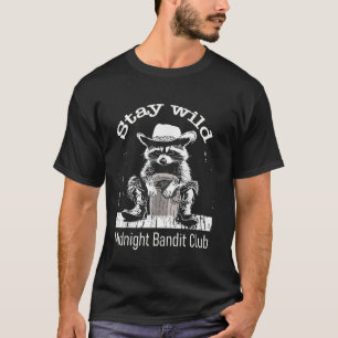 Funny Racoon Stay-Wild Midnight Bandits Clubs Men T-Shirt