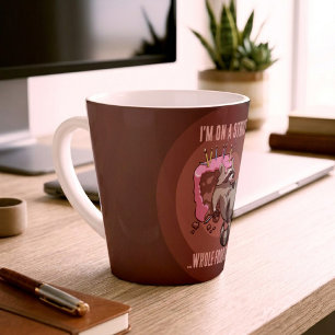 Funny Racoon Strict Whole Food Diet Cartoon Latte Mug