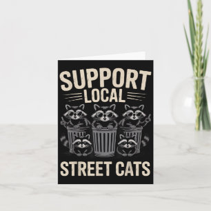 Funny Racoon Sungles Vintage Support Local Street Card