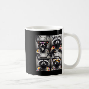 Funny Racoon With Sungles Photobooth Summer Vacat Coffee Mug