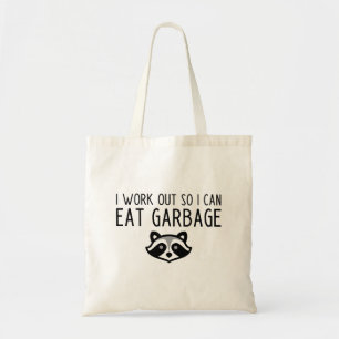 Funny Racoon Workout Slogan Tote Bag