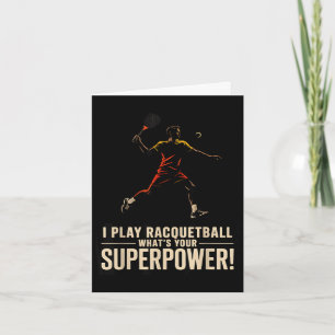 Funny racquetball superpower retro poster saying F Card