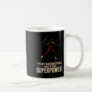 Funny racquetball superpower retro poster saying F Coffee Mug