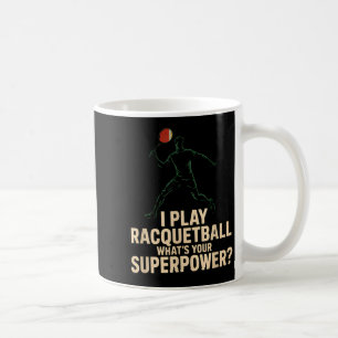 Funny racquetball superpower retro poster saying F Coffee Mug