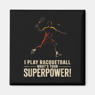Funny racquetball superpower retro poster saying F Magnet
