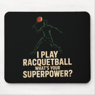 Funny racquetball superpower retro poster saying F Mouse Pad