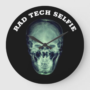 Funny Rad Tech Selfie Xray Large Clock