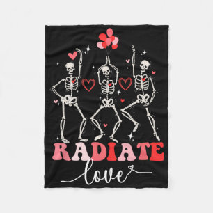 Funny Radiate Love Valentine X-ray Tech Radiology Fleece Blanket