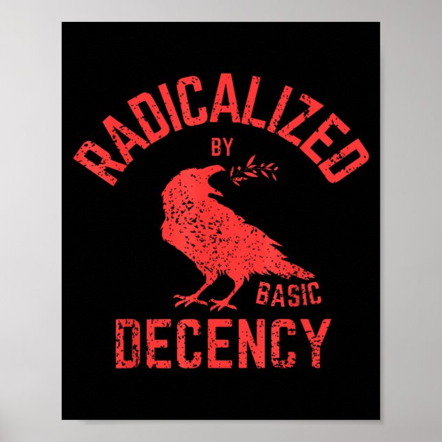 Funny Radicalized By Basic Decency Feminist Activi Poster (Front)