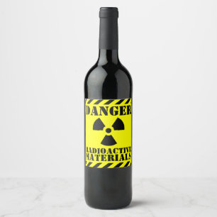 Funny RADIOACTIVE Material Halloween Wine Label