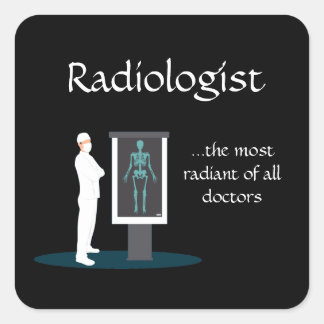 funny radiologist x-ray  illustration comic style  square sticker
