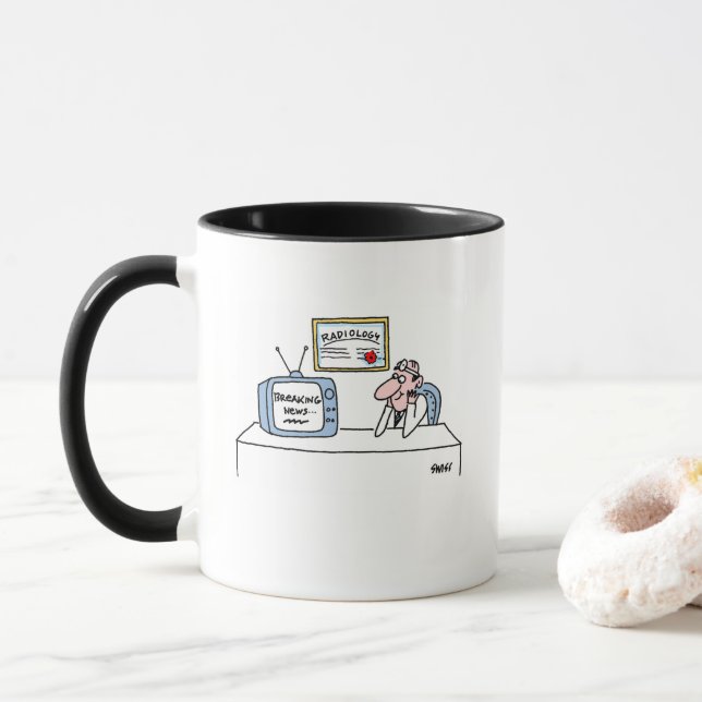 Funny Radiologist X-Ray Tech Cartoon  Mug (With Donut)
