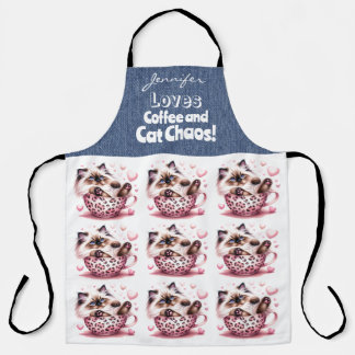 Funny Ragdoll Cat Coffee All-Over Print Apron