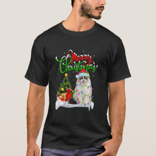 Funny Ragdoll Cat Lover Xmas Lighting Ragdoll Cat T-Shirt