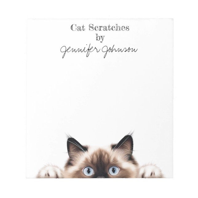 Funny Ragdoll Cat Notepad (Front)