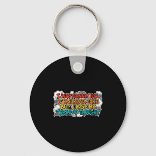 Funny railroad and train joke costume for boys and key ring