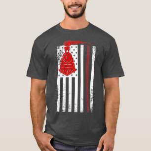 Funny Railroad Flag Train Lovers Gift For Men T-Shirt