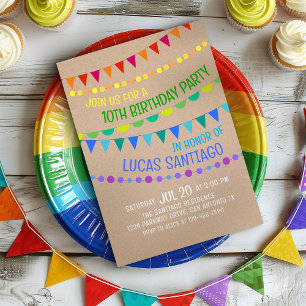 Funny Rainbow Kids' Birthday Invitation