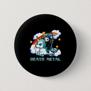 Funny Rainbow Skeleton Unicorn Death Metal Music F 6 Cm Round Badge