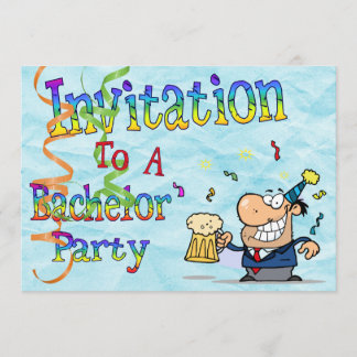 Funny Rainbow Text Bachelor Party Invitation