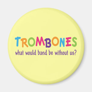 Funny Rainbow Trombone Band Gift Magnet