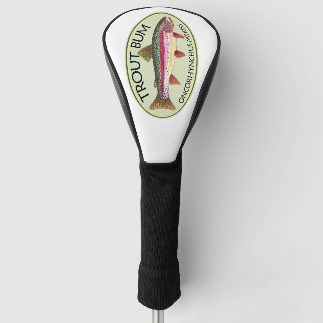 Funny Rainbow Trout Bum Fishing Golf Head Cover (Front)