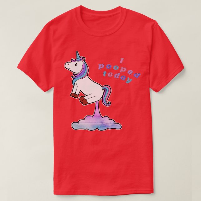 Funny Rainbow Unicorn I Poped Today T-Shirt (Design Front)