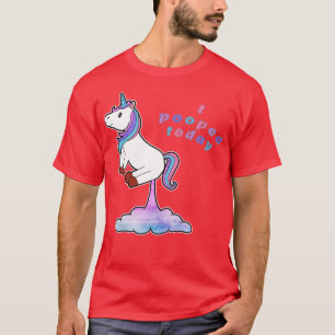Funny Rainbow Unicorn I Poped Today T-Shirt