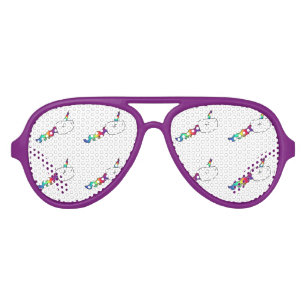 Funny Rainbow Unicorn Swimming Sperm Aviator Sunglasses