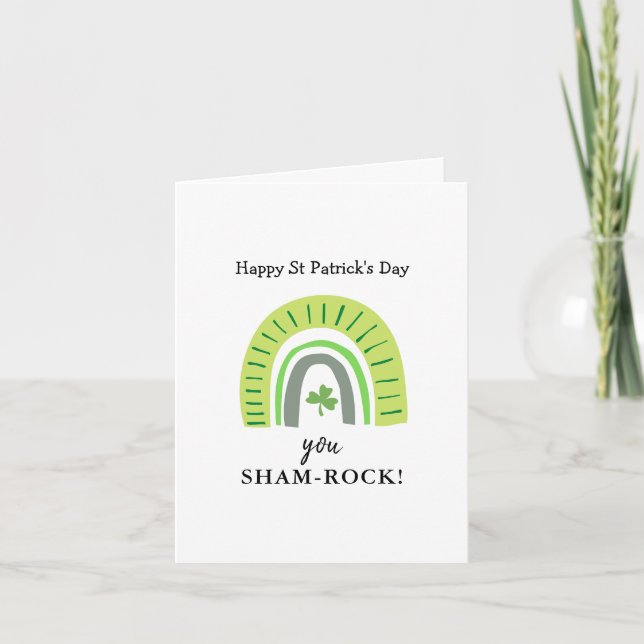 funny rainbow you rock St Patricks day Holiday Card (Front)