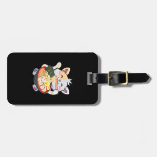 Funny Ramen Cat Anime Kawaii Japanese Noodles Love Luggage Tag