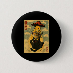 Funny Ramen Cat Japanese Anime Ufo Men Women Teens 6 Cm Round Badge