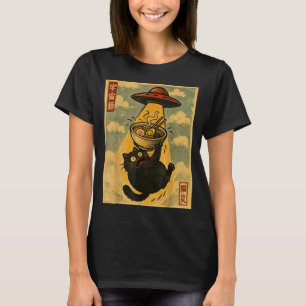 Funny Ramen Cat Japanese Anime Ufo Men Women Teens T-Shirt