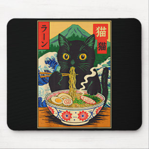 Funny Ramen Cat Japanese Noodle Kitten Mouse Pad