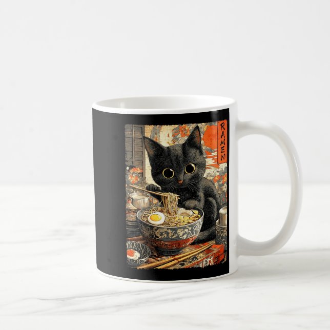 Funny Ramen Cat Noodle Lovers Anime Otaku  Coffee Mug (Right)