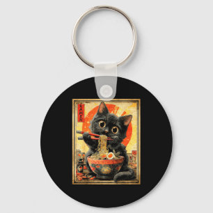 Funny Ramen Cat Noodle Lovers Anime Otaku Key Ring