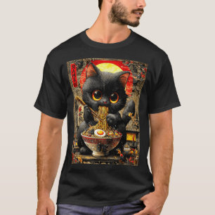 Funny Ramen Cat Noodle Lovers Anime Otaku  T-Shirt