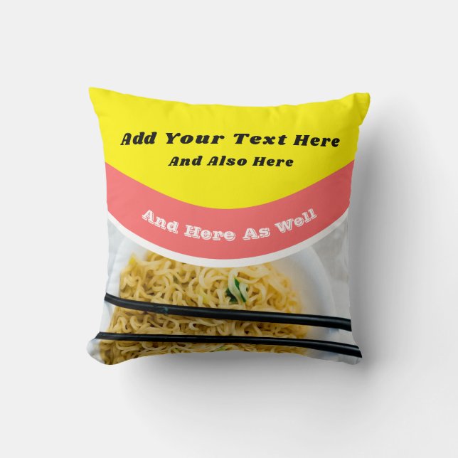 Funny Ramen Noodles Packet Custom Message Cushion (Front)