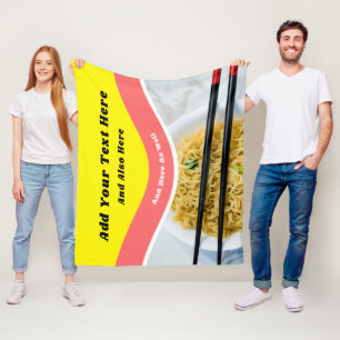 Funny Ramen Noodles Packet Custom Message Fleece Blanket