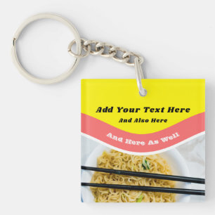 Funny Ramen Noodles Packet Custom Message Key Ring