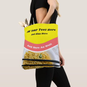 Funny Ramen Noodles Packet Custom Message Tote Bag