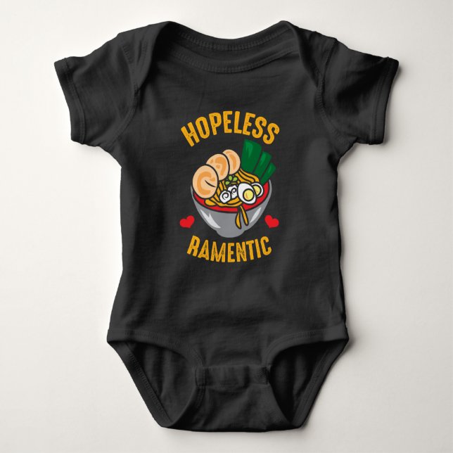 Funny Ramen Noodles Pun Romantic Lover Baby Bodysuit (Front)