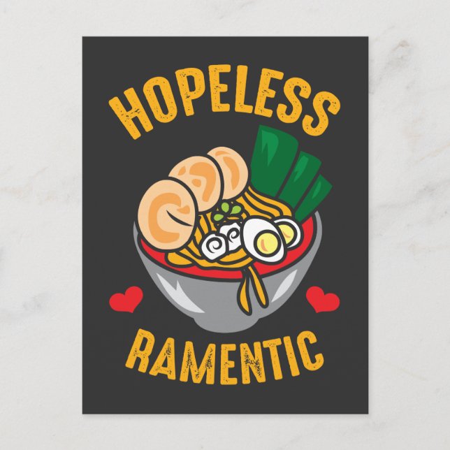 Funny Ramen Noodles Pun Romantic Lover Postcard (Front)