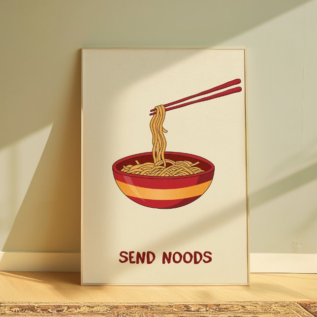 Funny Ramen Wall Art “Send Noods” Meme Poster Cute (Creator Uploaded)
