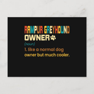 Funny Rampur Greyhound Vintage Retro Dog Mum Dad G Announcement Postcard