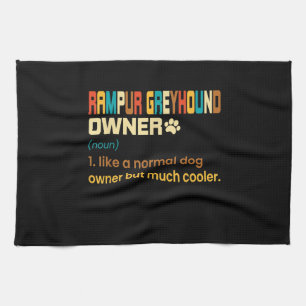 Funny Rampur Greyhound Vintage Retro Dog Mum Dad G Tea Towel