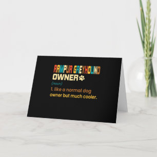 Funny Rampur Greyhound Vintage Retro Dog Mum Dad G Thank You Card