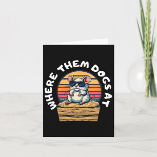 Funny Rat Hunting - Cute Rat In Sungles Looking Fo Card